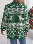 Cardigans Femmes Décontracté Hiver Noël Ample Manches Longues Mi-long Épaissi Droit Élasticité moyenne