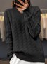 Pulls Décontracté Plain Printemps / Automne Col V Naturel Laine/Tricot Mi-long Élasticité moyenne Non pour Femmes