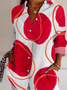 Chemises Femmes Géométrique Décontracté Printemps / Automne Quotidien Coupe Régulière Noël Manches trois quarts Régulier Col de Chemise