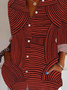 Chemises Géométrique Décontracté Printemps / Automne Polyester Coupe Régulière Noël Manches Longues Droit Col de Chemise pour Femmes