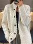Cardigans Femmes Décontracté Plain Printemps / Automne Quotidien Manches Longues Laine/Tricot Régulier Droit Élasticité moyenne