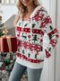 Manches Longues Régulier Noël Motif de Wapiti Blouson pour Femmes