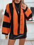 Cardigans Femmes Rayé Décontracté Hiver Quotidien Ample Laine/Tricot Mi-long Épaissi Élasticité moyenne