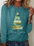 T-shirts Femmes Décontracté Printemps / Automne Sapin de Noël Quotidien Ample Meilleure vente Col Rond Régulier Élasticité moyenne