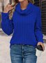 Chemisiers1 Décontracté Plain Printemps / Automne Ample Jersey Noël Col Roulé Droit Régulier pour Femmes