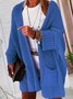 Cardigans Femmes Décontracté Plain Hiver Quotidien Ample Mi-long Épaissi Droit Élasticité moyenne