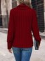 Chemisiers1 Décontracté Plain Printemps / Automne Ample Jersey Noël Col Roulé Droit Régulier pour Femmes