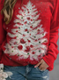 Sweat-shirts Femmes Décontracté Printemps / Automne Sapin de Noël Zip Ample Manches Longues Col Rond Régulier Régulier