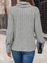 Chemisiers1 Décontracté Plain Printemps / Automne Ample Jersey Noël Col Roulé Droit Régulier pour Femmes