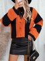 Cardigans Femmes Rayé Décontracté Hiver Quotidien Ample Laine/Tricot Mi-long Épaissi Élasticité moyenne
