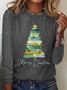 T-shirts Femmes Décontracté Printemps / Automne Sapin de Noël Quotidien Ample Meilleure vente Col Rond Régulier Élasticité moyenne