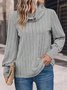 Chemisiers1 Décontracté Plain Printemps / Automne Ample Jersey Noël Col Roulé Droit Régulier pour Femmes