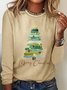 T-shirts Femmes Décontracté Printemps / Automne Sapin de Noël Quotidien Ample Meilleure vente Col Rond Régulier Élasticité moyenne