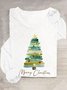 T-shirts Femmes Décontracté Printemps / Automne Sapin de Noël Quotidien Ample Meilleure vente Col Rond Régulier Élasticité moyenne