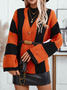 Cardigans Femmes Rayé Décontracté Hiver Quotidien Ample Laine/Tricot Mi-long Épaissi Élasticité moyenne