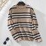 Pulls Rayé Décontracté Printemps / Automne Ample Noël Manches Longues Col Rond Régulier Droit pour Femmes