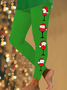 Pantalons De Yoga Décontracté Hiver Verre à Vin de Noël à Haute Élasticité Faire la navette Serré Pantalon coupe slim Collant en Toison pour Femmes