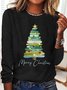 T-shirts Femmes Décontracté Printemps / Automne Sapin de Noël Quotidien Ample Meilleure vente Col Rond Régulier Élasticité moyenne