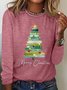 T-shirts Femmes Décontracté Printemps / Automne Sapin de Noël Quotidien Ample Meilleure vente Col Rond Régulier Élasticité moyenne