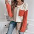 Pulls Décontracté Bloc de Couleur Printemps / Automne Quotidien Ample Col Rond Régulier Droit Non pour Femmes