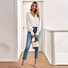 Chemisiers1 Décontracté Plain Printemps / Automne Naturel Aucune élasticité Quotidien Manches Longues Manches Bouffantes Régulier pour Femmes
