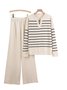 Deux Pièces Ensembles Bloc de Couleur Décontracté Printemps / Automne Naturel Quotidien Ample Manches Longues Entaillé Laine/Tricot pour Femmes