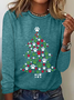 T-shirts Femmes Décontracté Printemps / Automne Noël Quotidien Ample Meilleure vente Col Rond Régulier Élasticité moyenne
