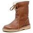 Chelsea Bottes Femme Rétro Plain Automne Portable Vacances Bottes de Neige Cuir Bout Rond Fausse Fourrure