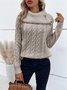 Pulls Femmes Décontracté Plain Printemps / Automne Quotidien Ample Manches Longues Col Roulé Régulier Droit