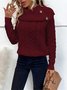 Pulls Femmes Décontracté Plain Printemps / Automne Quotidien Ample Manches Longues Col Roulé Régulier Droit