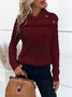 Pulls Femmes Décontracté Plain Printemps / Automne Quotidien Ample Manches Longues Col Roulé Régulier Droit