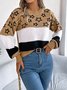 Pulls Femmes Rayé Décontracté Printemps / Automne Micro-élasticité Quotidien Ample Col Rond Fil/fil de laine Régulier