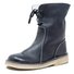 Chelsea Bottes Femme Rétro Plain Automne Portable Vacances Bottes de Neige Cuir Bout Rond Fausse Fourrure