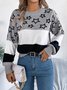 Pulls Femmes Rayé Décontracté Printemps / Automne Micro-élasticité Quotidien Ample Col Rond Fil/fil de laine Régulier