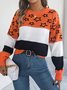Pulls Femmes Rayé Décontracté Printemps / Automne Micro-élasticité Quotidien Ample Col Rond Fil/fil de laine Régulier