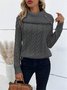 Pulls Femmes Décontracté Plain Printemps / Automne Quotidien Ample Manches Longues Col Roulé Régulier Droit