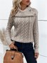 Pulls Femmes Décontracté Plain Printemps / Automne Quotidien Ample Manches Longues Col Roulé Régulier Droit