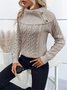 Pulls Femmes Décontracté Plain Printemps / Automne Quotidien Ample Manches Longues Col Roulé Régulier Droit