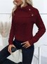 Pulls Femmes Décontracté Plain Printemps / Automne Quotidien Ample Manches Longues Col Roulé Régulier Droit