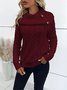 Pulls Femmes Décontracté Plain Printemps / Automne Quotidien Ample Manches Longues Col Roulé Régulier Droit