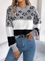 Pulls Femmes Rayé Décontracté Printemps / Automne Micro-élasticité Quotidien Ample Col Rond Fil/fil de laine Régulier