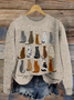 Pulls Femmes Simple Hiver impression en 3D Poids lourd Manches Longues Col Rond Régulier Droit 2025POD