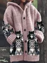 Cardigans Décontracté Printemps / Automne Chat Sweat-shirt à Capuche Micro-élasticité Quotidien Manches Longues Laine/Tricot Régulier pour Femmes