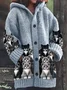 Cardigans Décontracté Printemps / Automne Chat Sweat-shirt à Capuche Micro-élasticité Quotidien Manches Longues Laine/Tricot Régulier pour Femmes