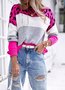Pulls Motif Léopard Décontracté Printemps / Automne Micro-élasticité Quotidien Ample Fil/fil de laine Régulier Régulier pour Femmes