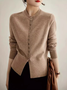 Pulls Décontracté Plain Printemps / Automne Quotidien Manches Longues Fil/fil de laine Régulier Droit Régulier pour Femmes