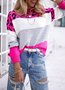 Pulls Motif Léopard Décontracté Printemps / Automne Micro-élasticité Quotidien Ample Fil/fil de laine Régulier Régulier pour Femmes