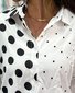 Chemises Pois Polka Décontracté Printemps / Automne Coton Aucune élasticité Ample Manches Longues Régulier Col de Chemise pour Femmes