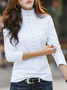 Chemisiers1 Décontracté Plain Printemps / Automne Micro-élasticité Quotidien Manches Longues Col Roulé Droit Régulier pour Femmes