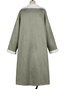 Col Châle Manches Longues Épaissi Plain Manteau pour Femmes